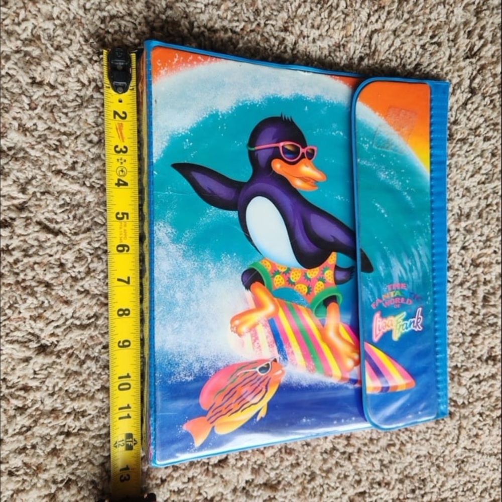 Lisa Frank Binder Vintage 1989 Penguin Surfing Beach Stuart Hall Trapper Keeper - Picture 3 of 12